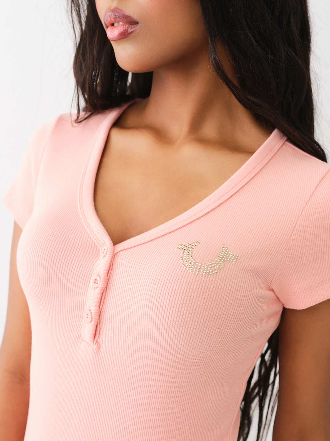 STUDDED HORSESHOE HENLEY SHIRT, image 1
