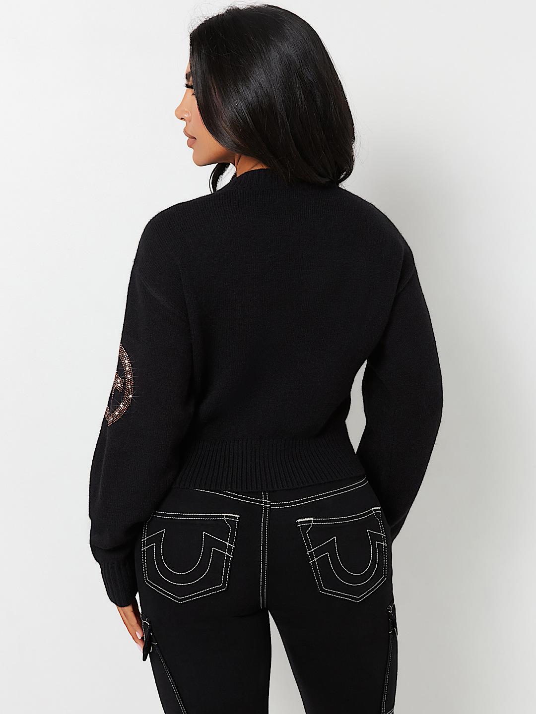 CRYSTAL HORSESHOE PULLOVER SWEATER, image 4