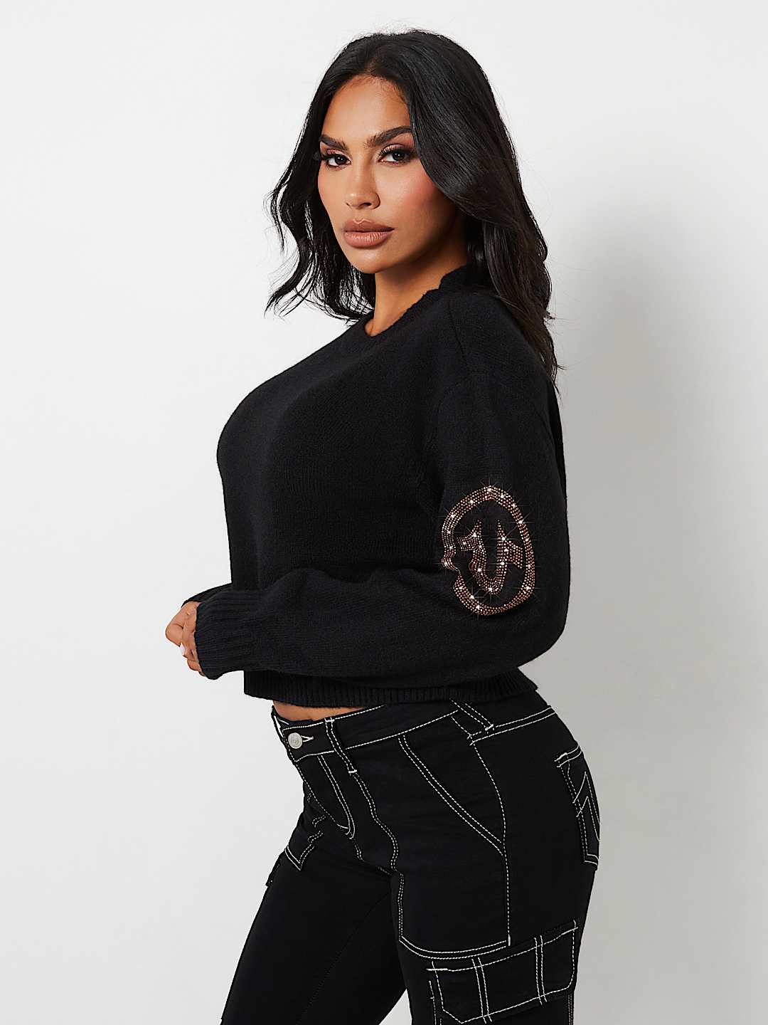 CRYSTAL HORSESHOE PULLOVER SWEATER, image 5