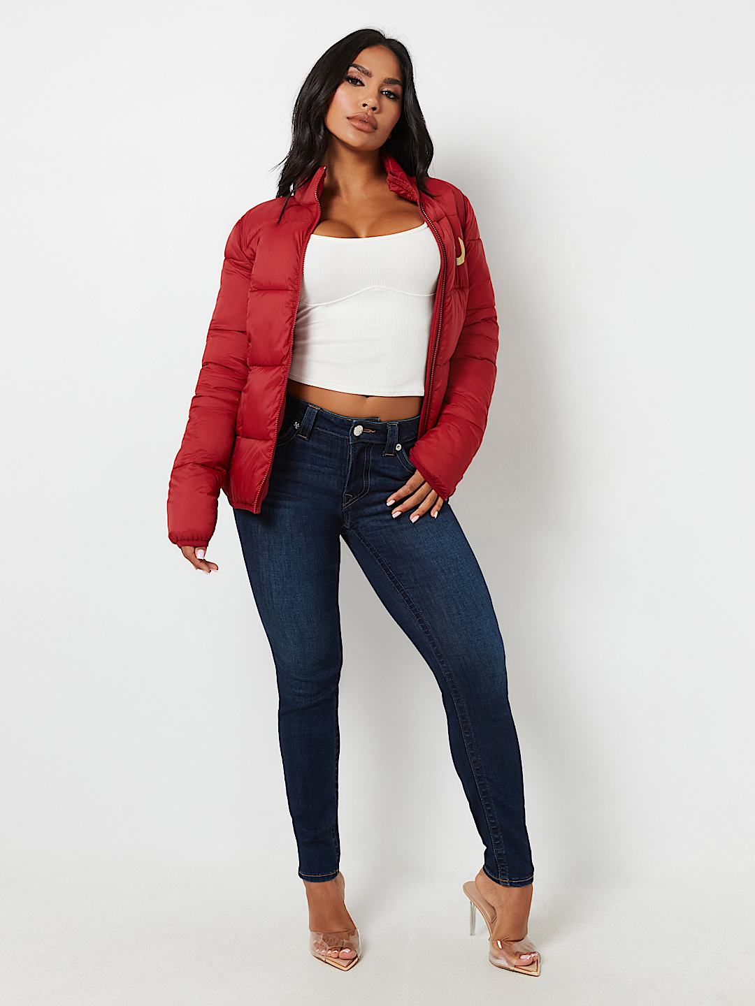 HORSESHOE LOGO SLIM PUFFER JACKET - Red | True Religion