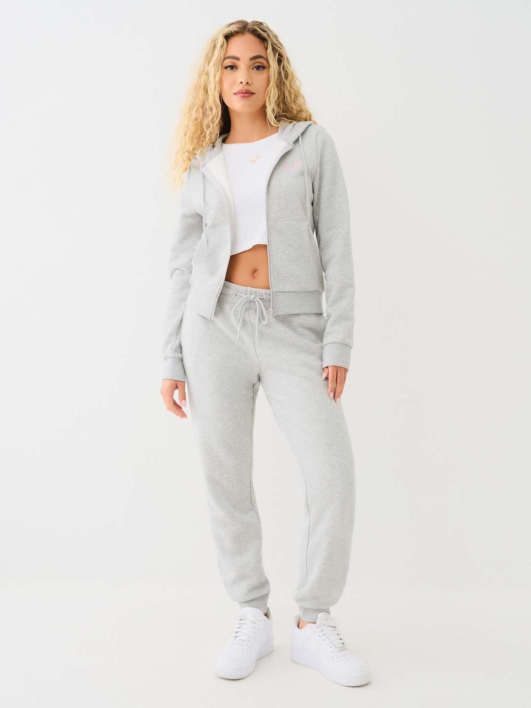 CRYSTAL METALLIC LOGO ZIP HOODIE, image 4