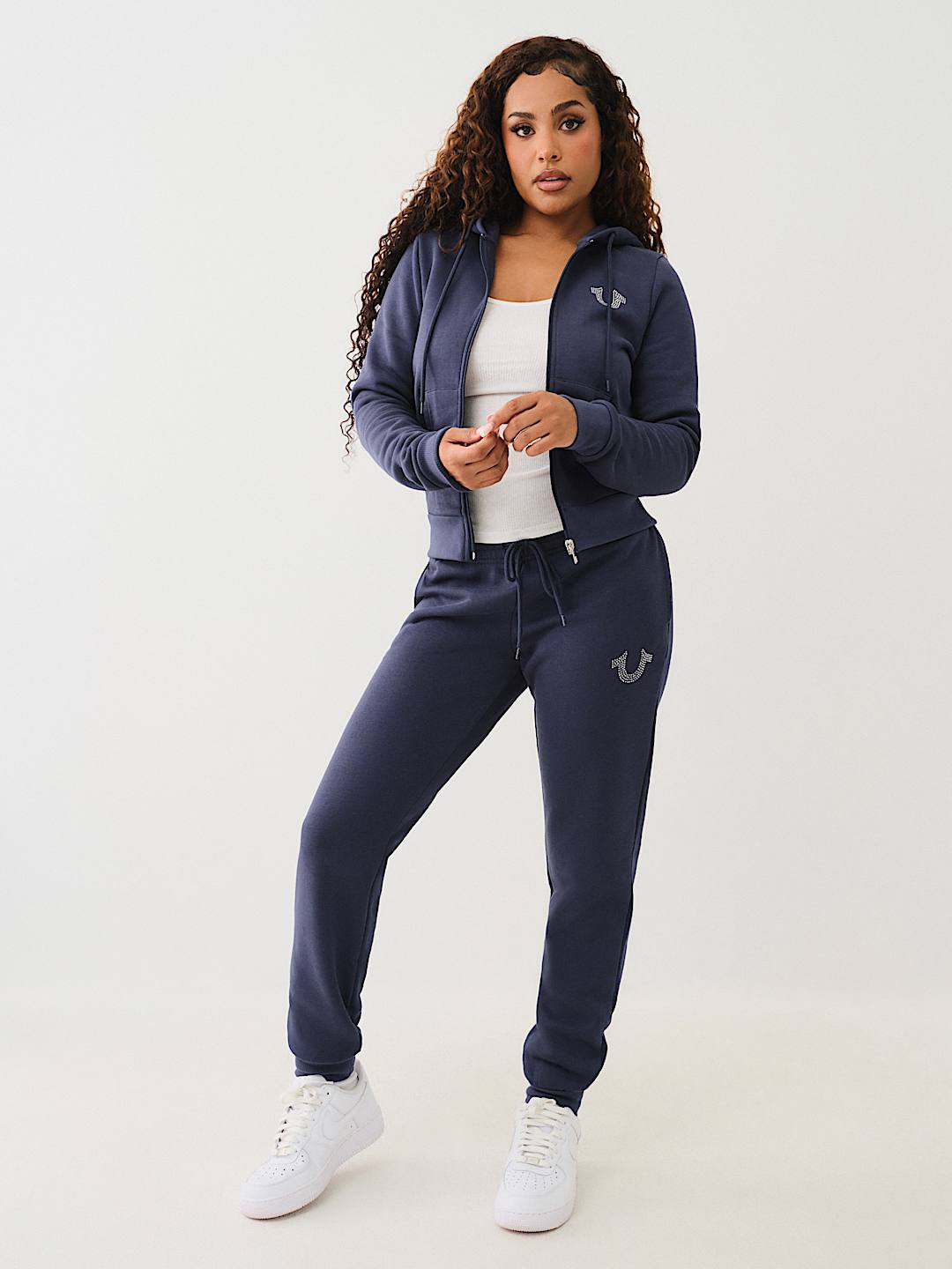 CRYSTAL METALLIC LOGO ZIP HOODIE, image 4