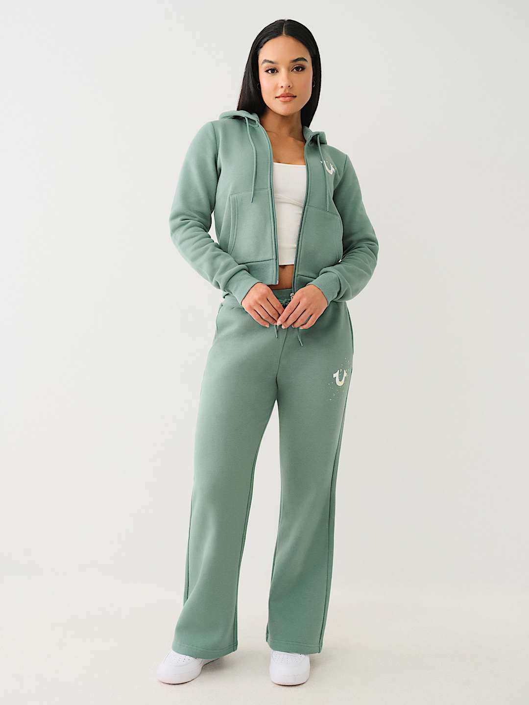 SPLATTERED METALLIC STRAIGHT LEG SWEAT PANT