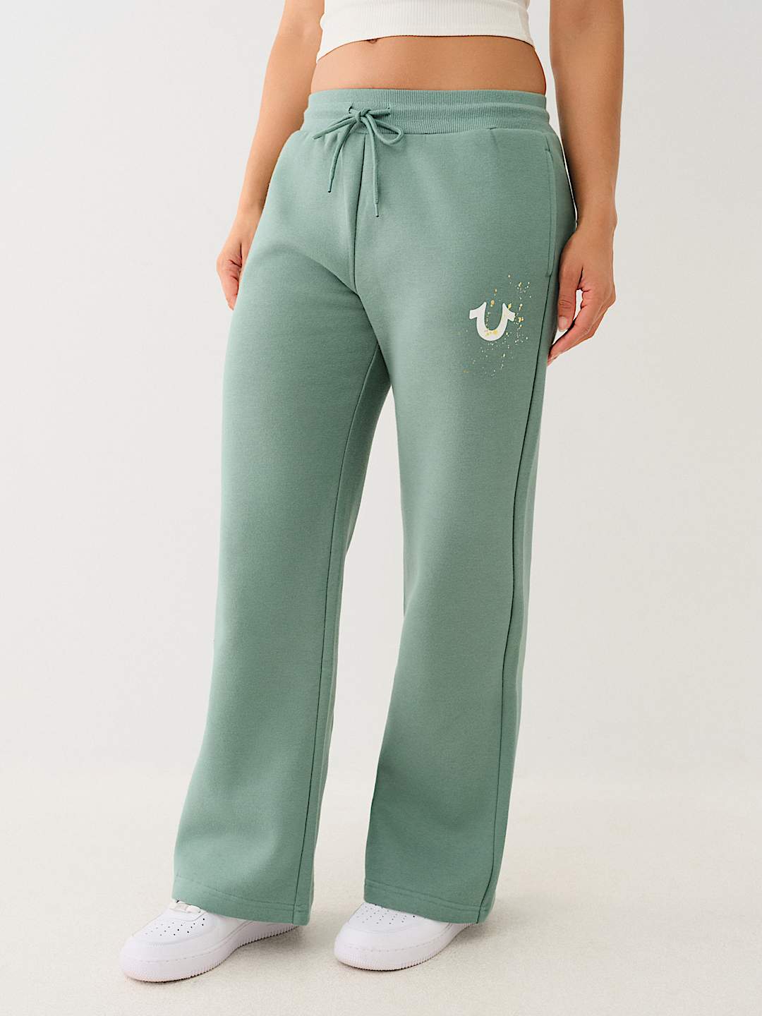 SPLATTERED METALLIC STRAIGHT LEG SWEAT PANT