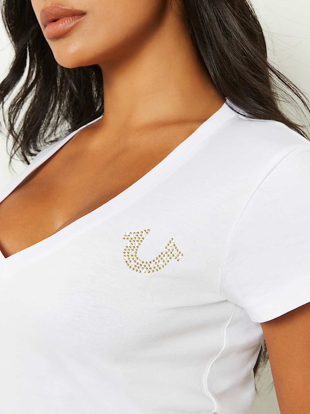 CRYSTAL CONCERT LOGO V NECK TEE