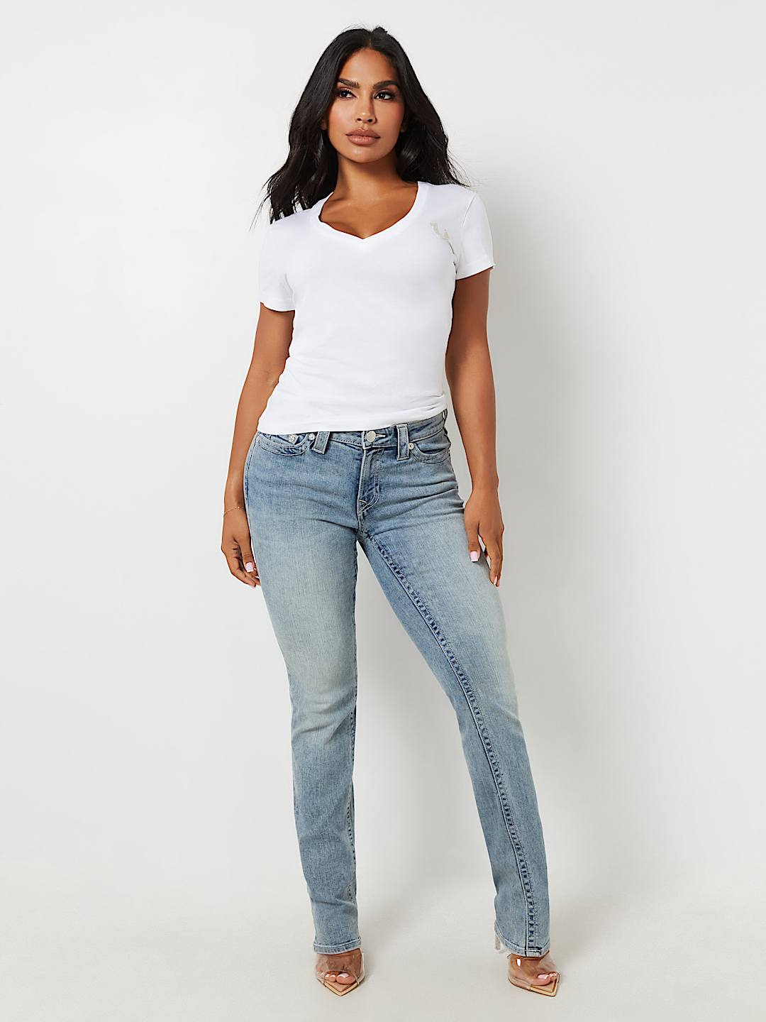 CRYSTAL CONCERT LOGO V NECK TEE, image 4