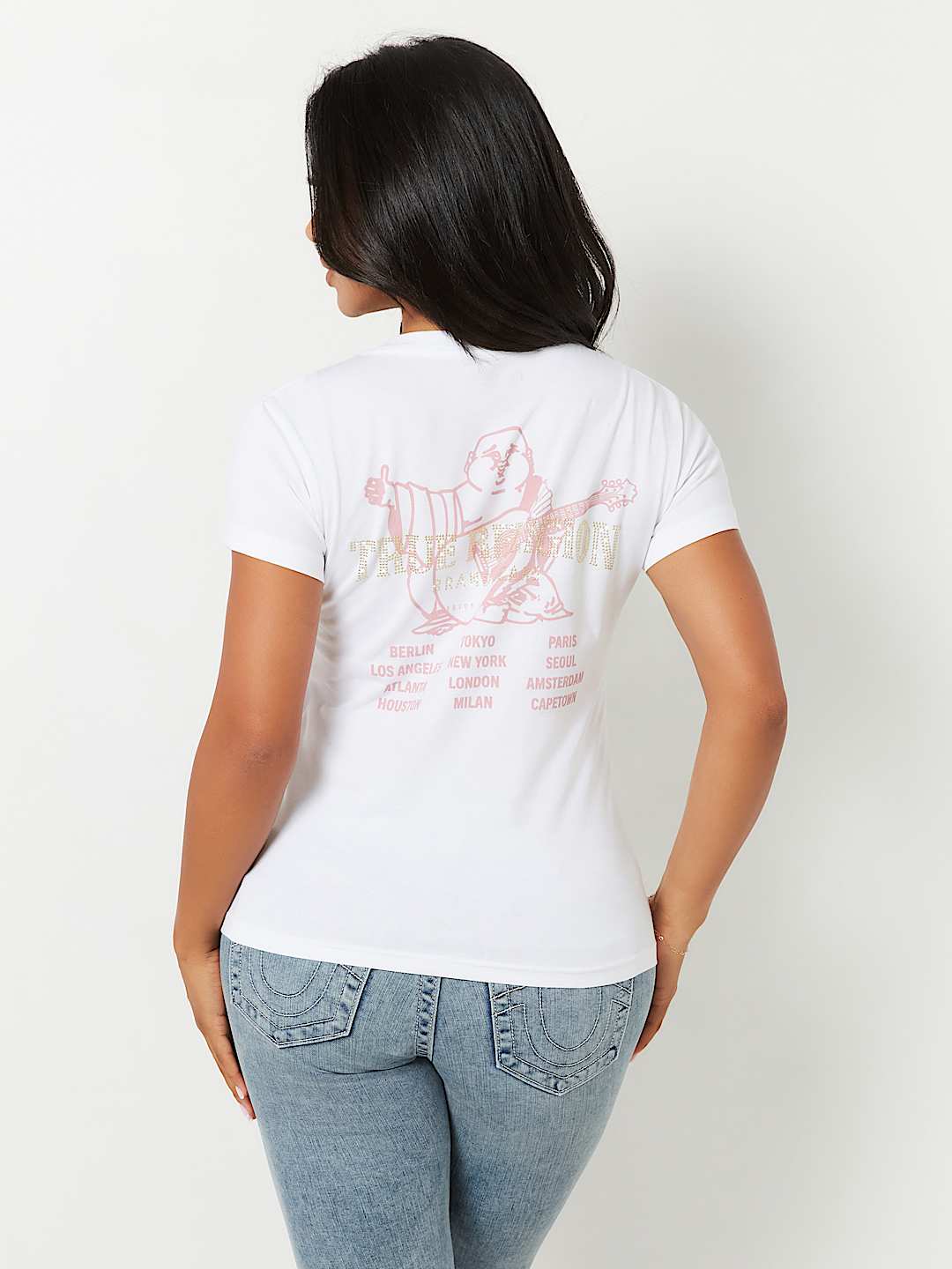 CRYSTAL CONCERT LOGO V NECK TEE