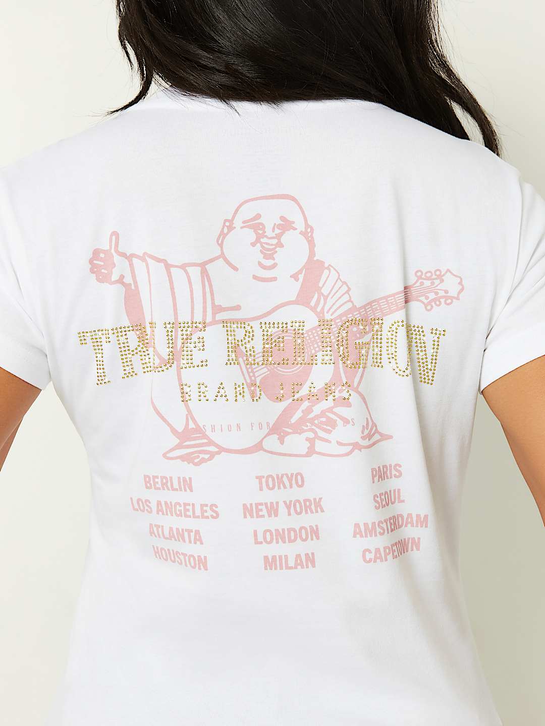 CRYSTAL CONCERT LOGO V NECK TEE