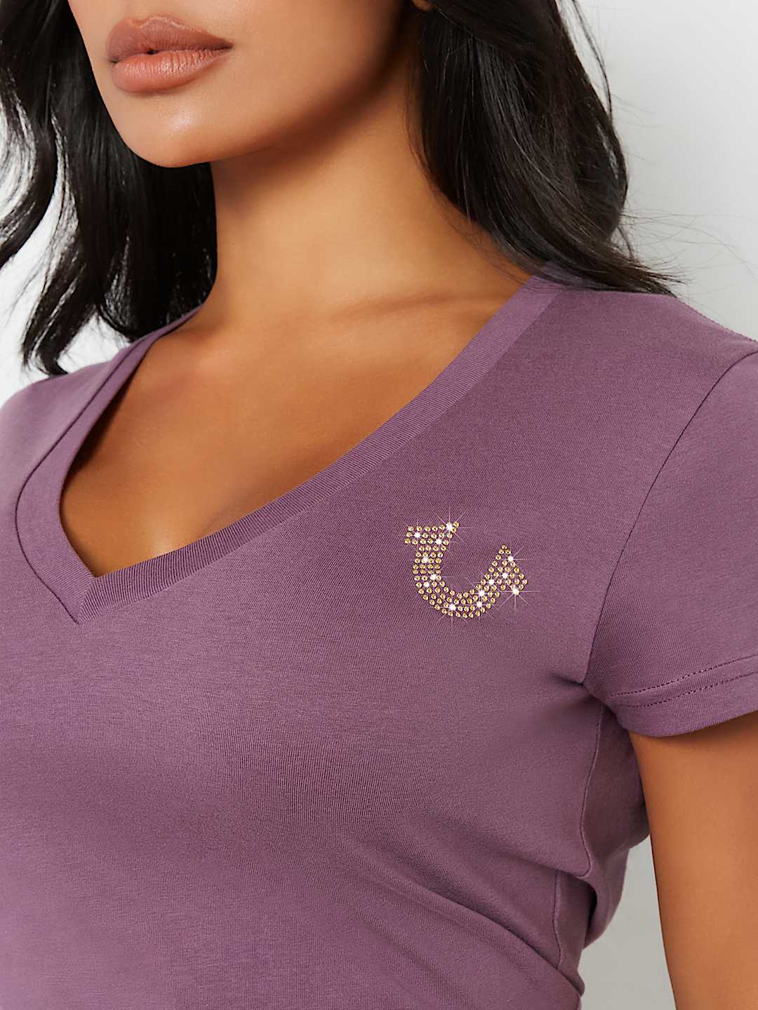 CRYSTAL CONCERT LOGO V NECK TEE, image 3