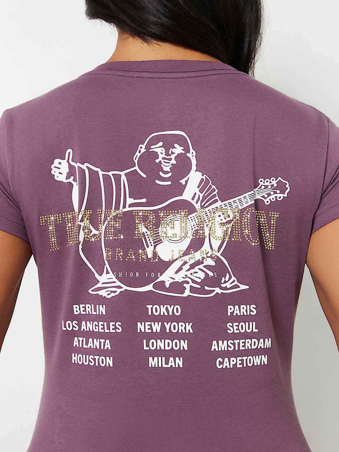 CRYSTAL CONCERT LOGO V NECK TEE, image 1