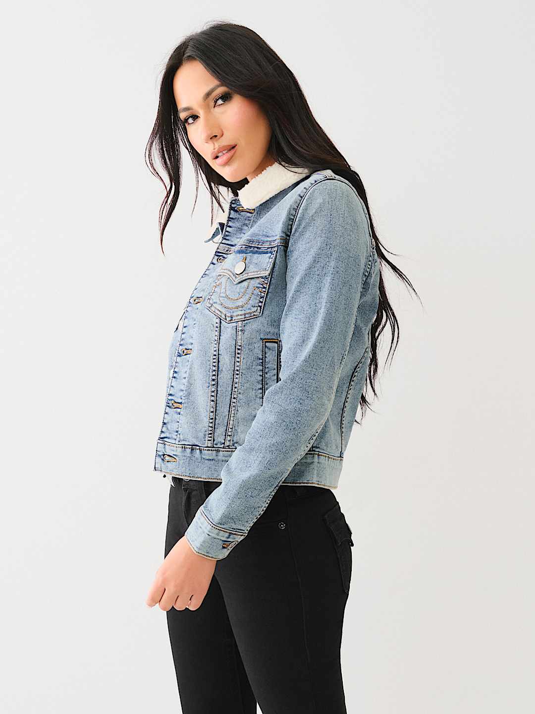 True religion sherpa denim jacket sales