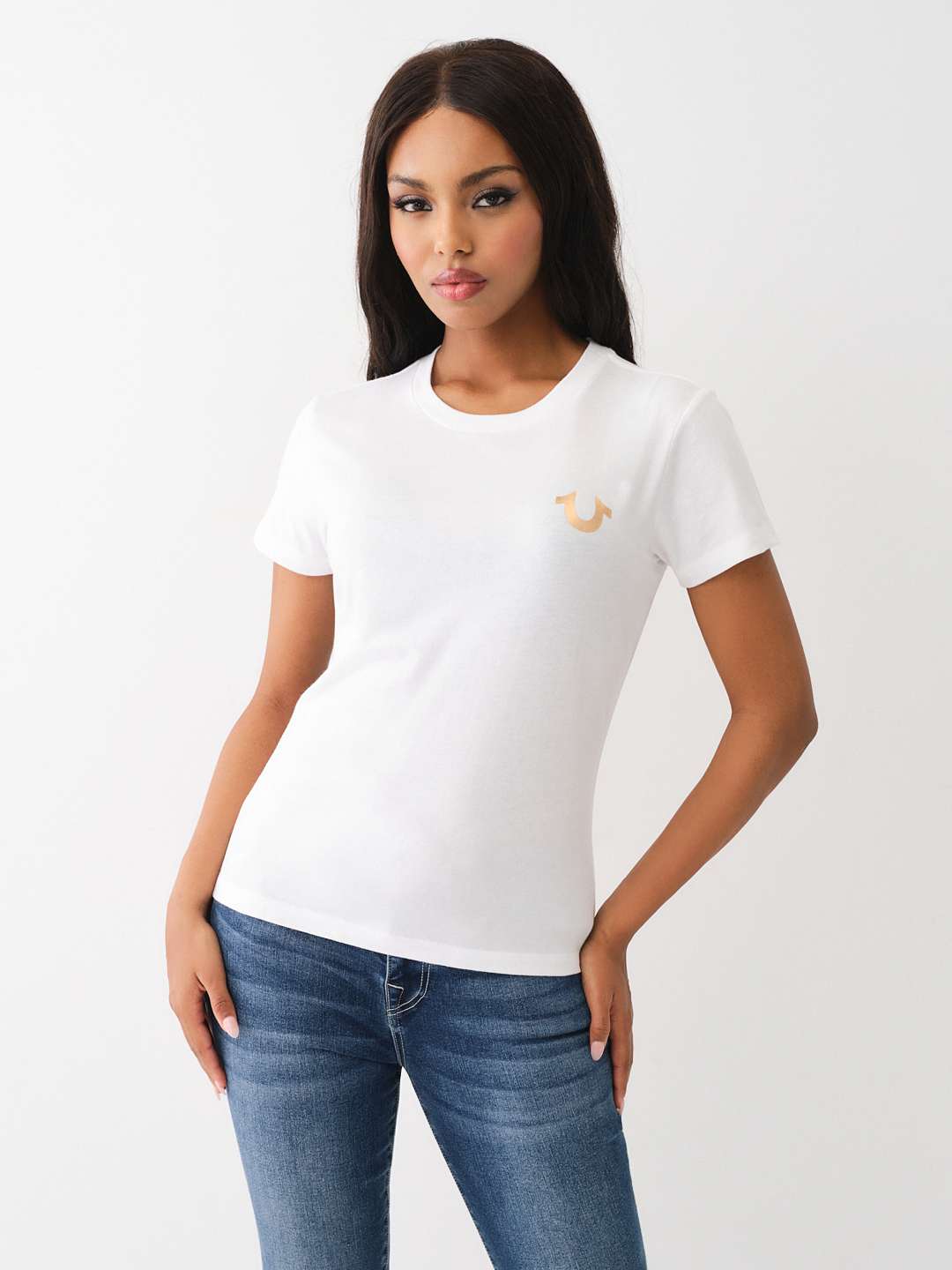 METALLIC HORSESHOE CREW TEE, image 2