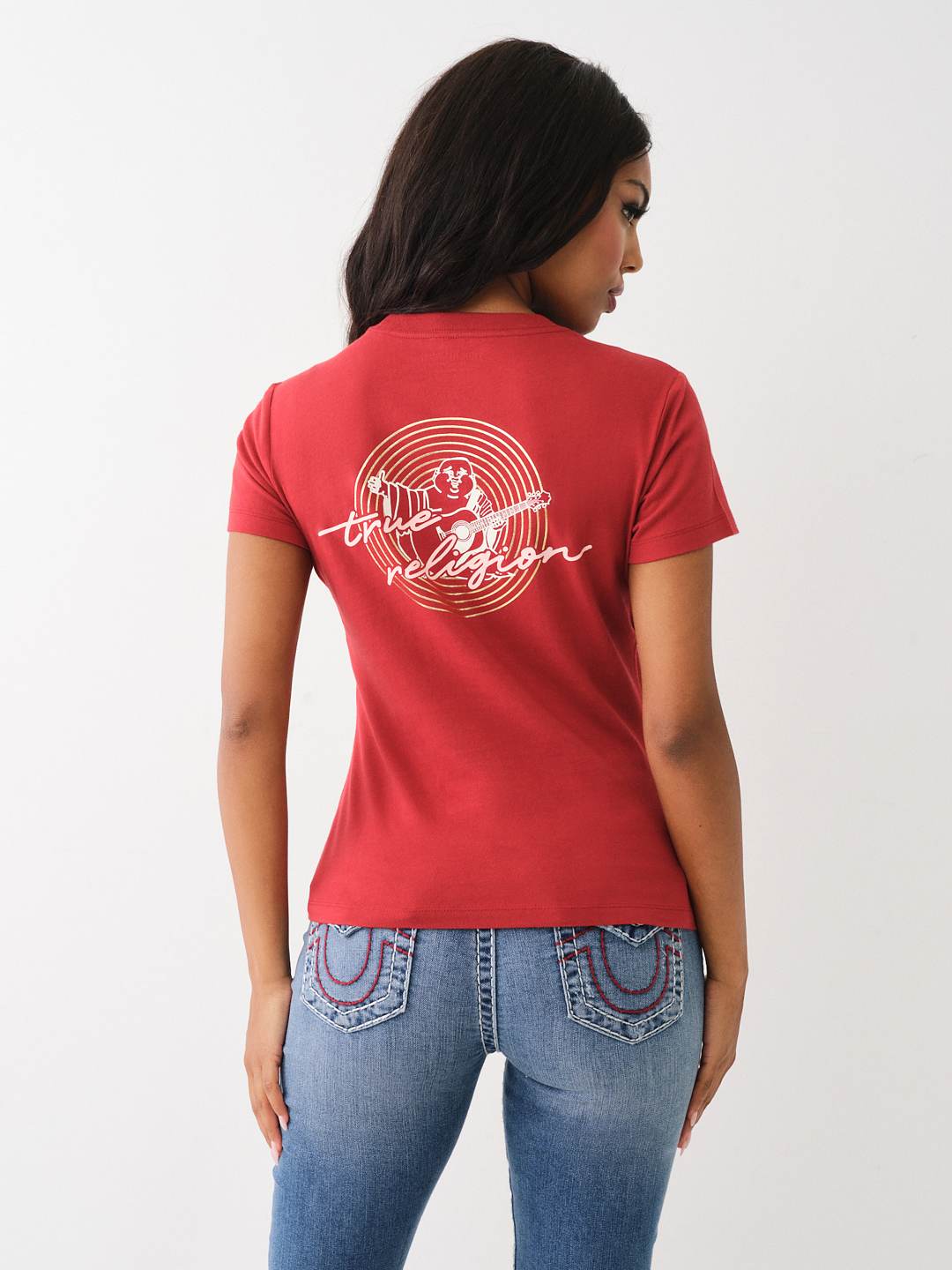 METALLIC HORSESHOE CREW TEE, image 2