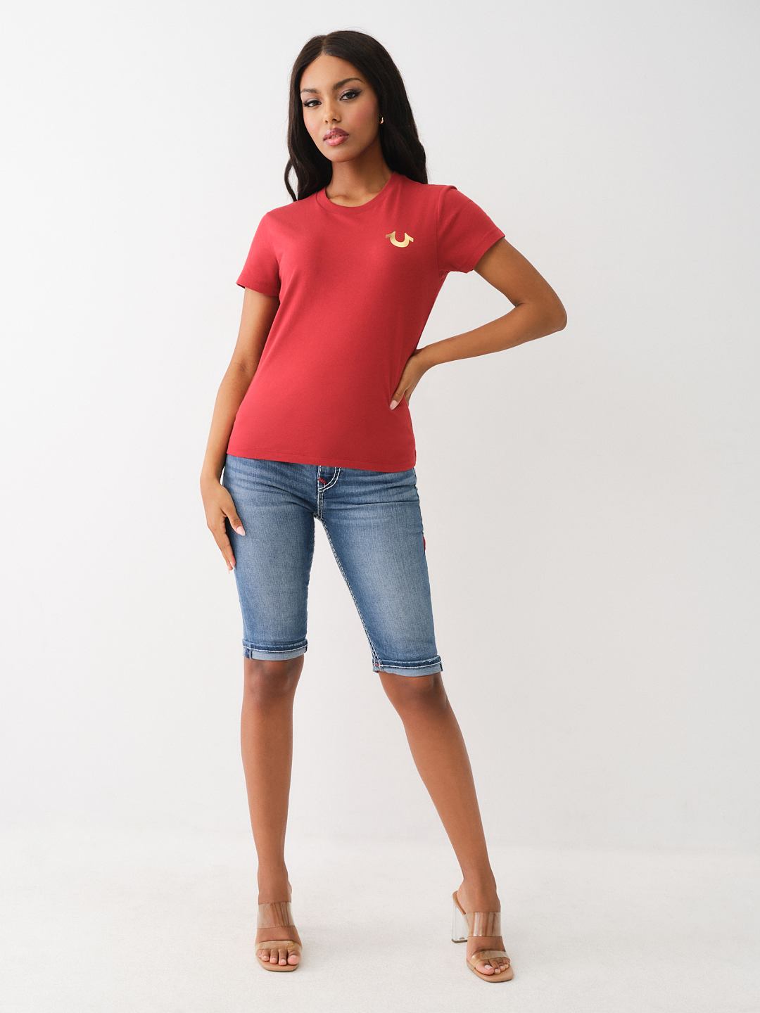 METALLIC HORSESHOE CREW TEE, image 4