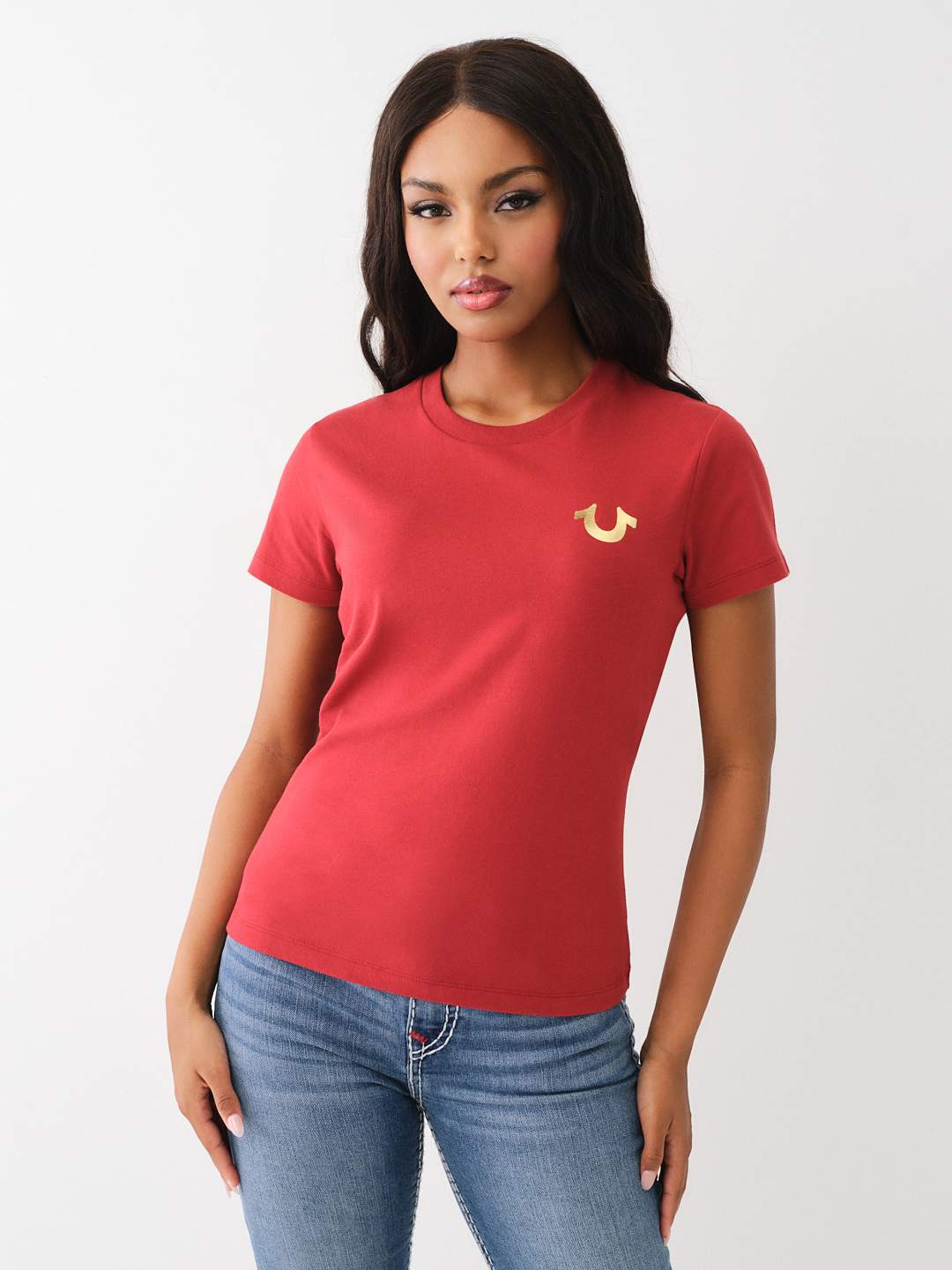 METALLIC HORSESHOE CREW TEE, image 5