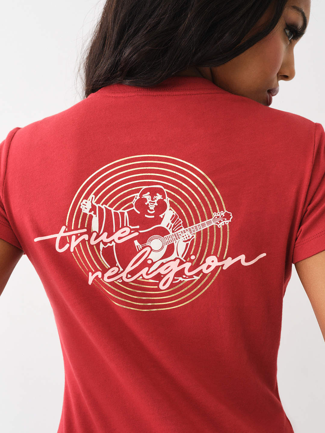METALLIC HORSESHOE CREW TEE, image 1