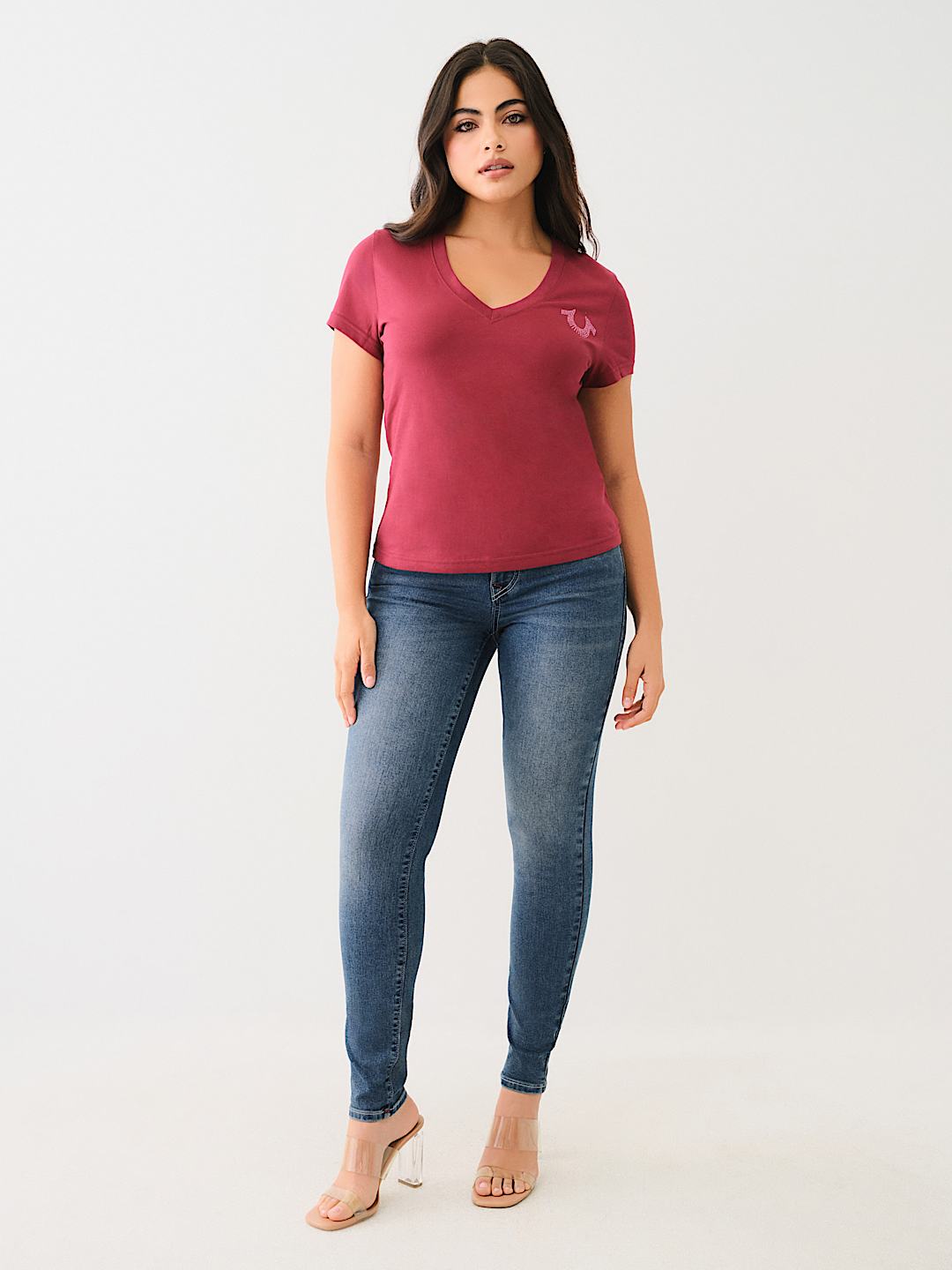 JENNIE MID RISE FLAP SKINNY JEAN