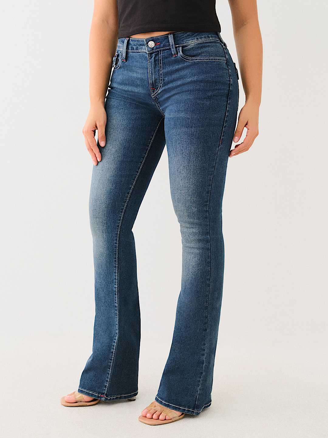 BECCA MID RISE FLAP BOOTCUT JEAN, image 2