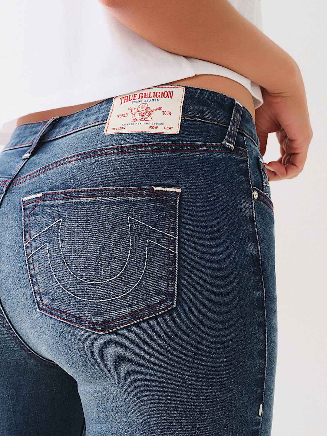 JENNIE MID RISE CRYSTAL CURVY SKINNY JEAN