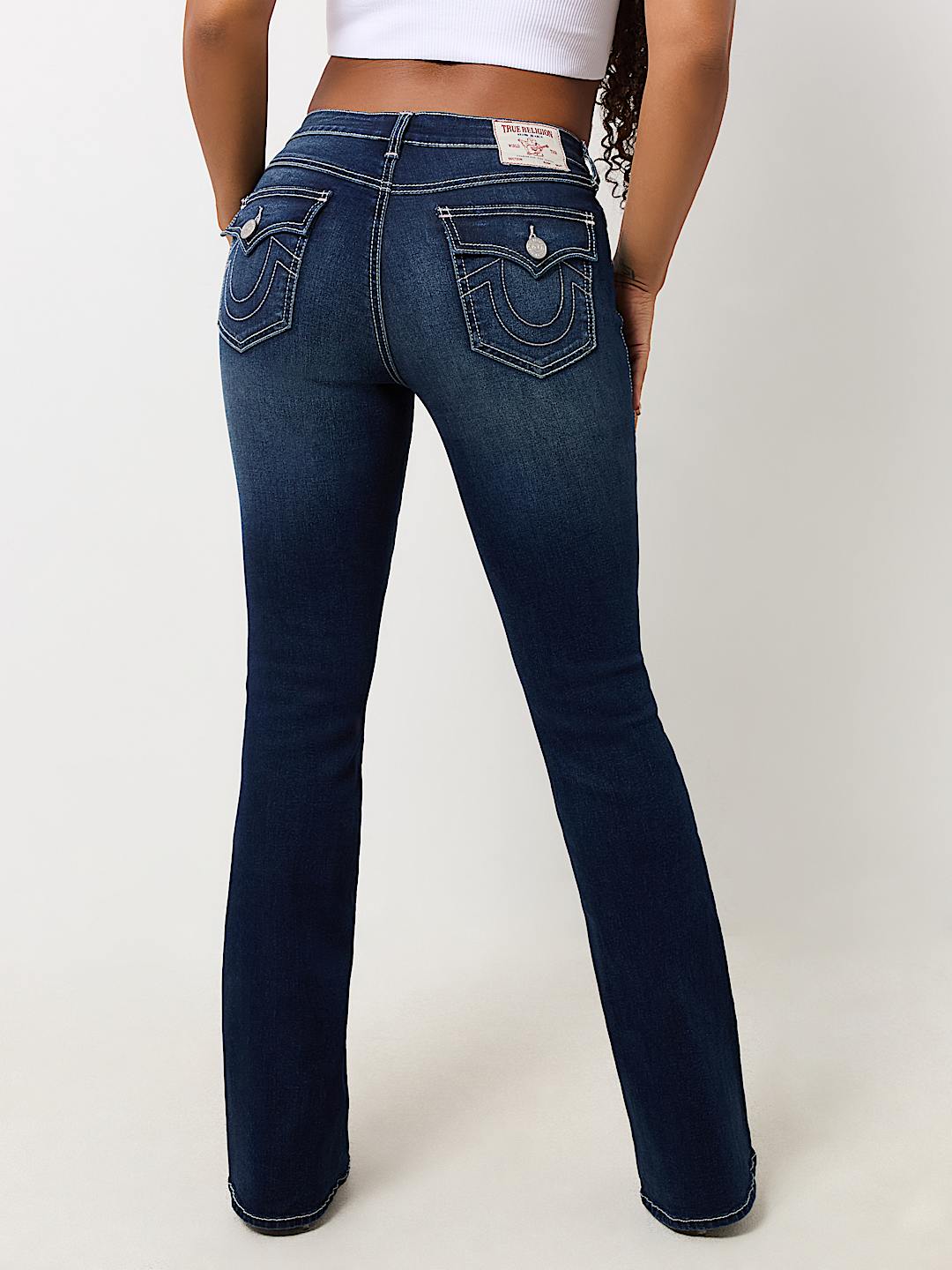 BECCA EXPOSED BUTTON FLY BOOTCUT JEANS, image 2