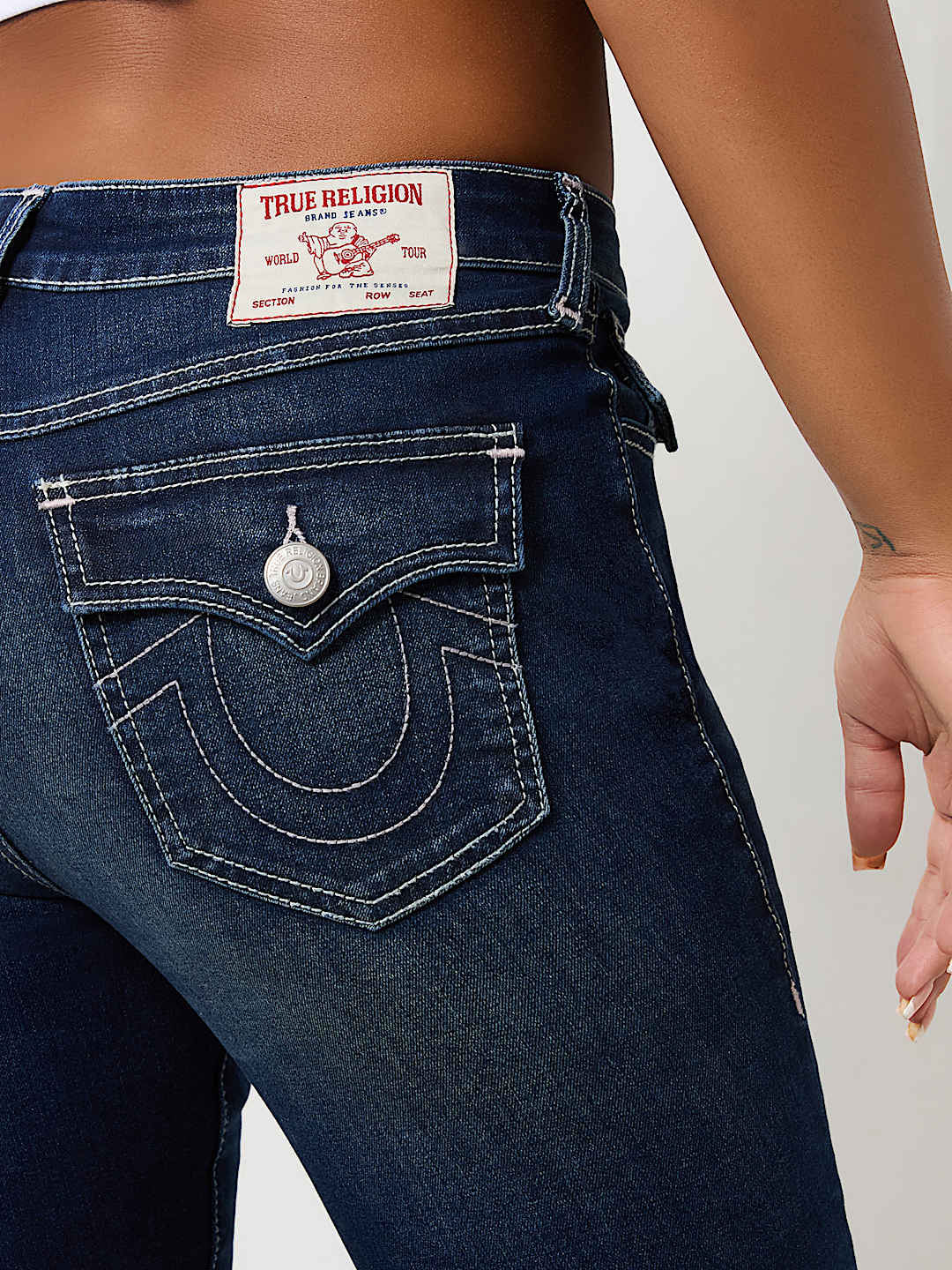 BECCA EXPOSED BUTTON FLY BOOTCUT JEANS, image 3