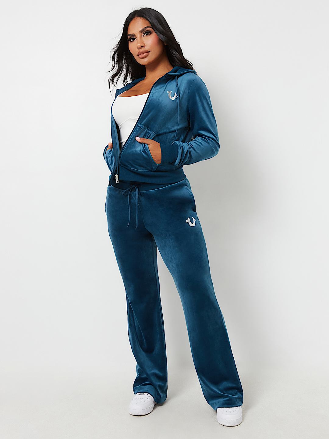 VELOUR STRAIGHT LEG SWEAT PANT, image 2