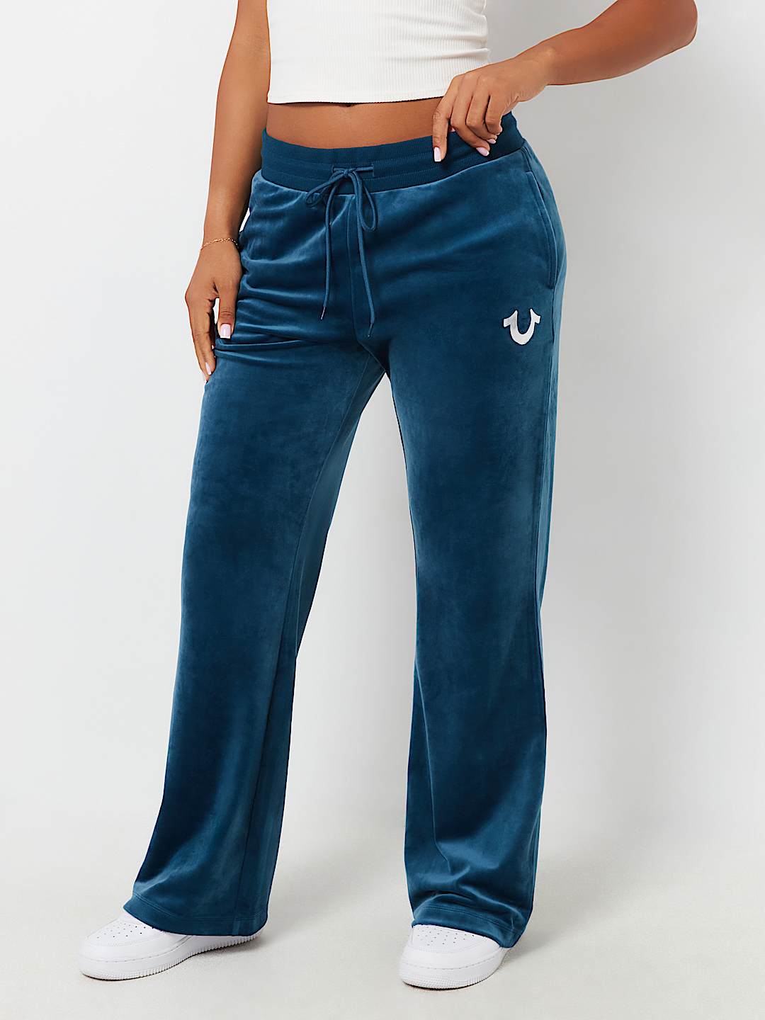 VELOUR STRAIGHT LEG SWEAT PANT, image 1
