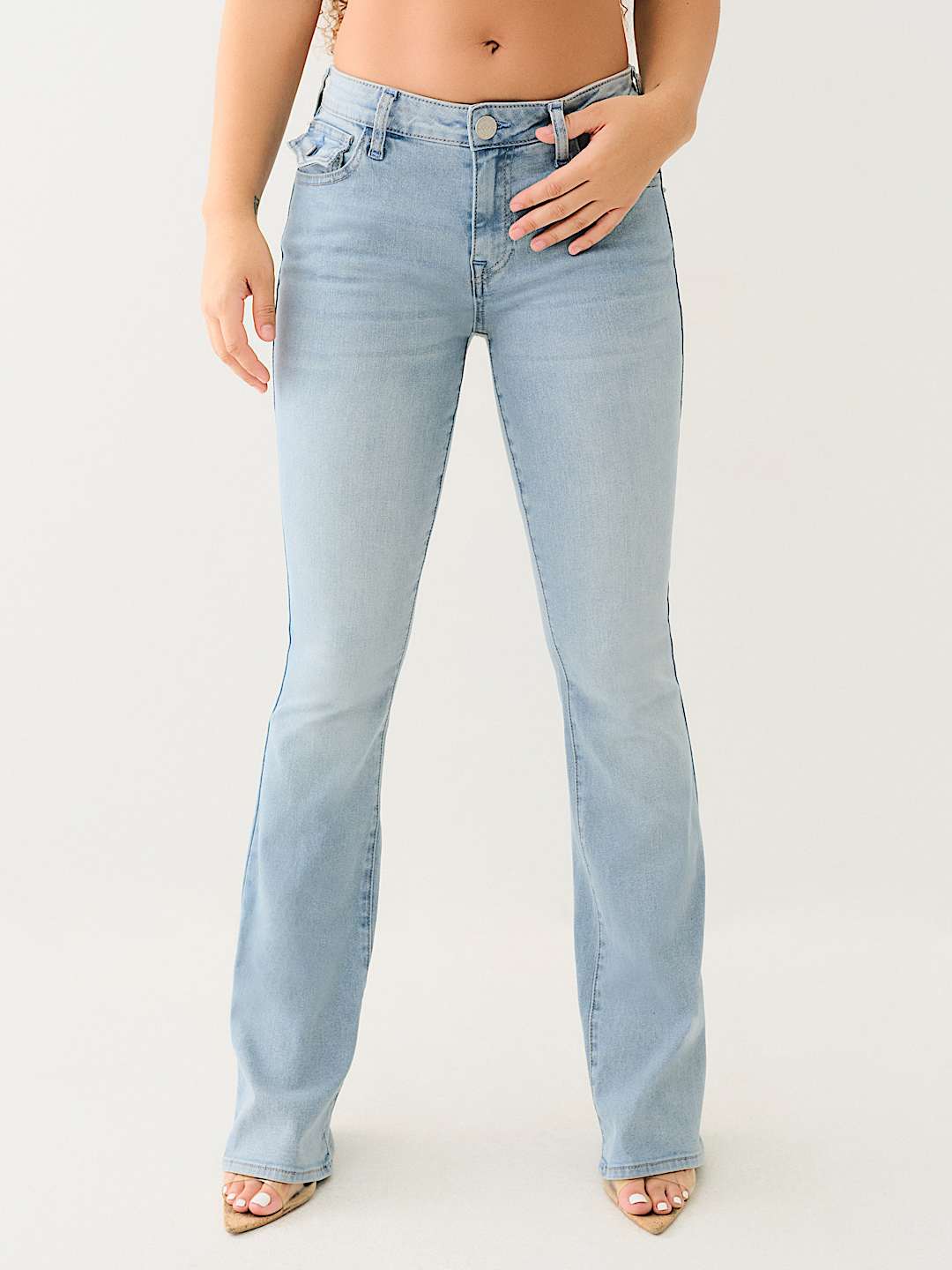 BECCA MID RISE FLAP BOOTCUT JEAN