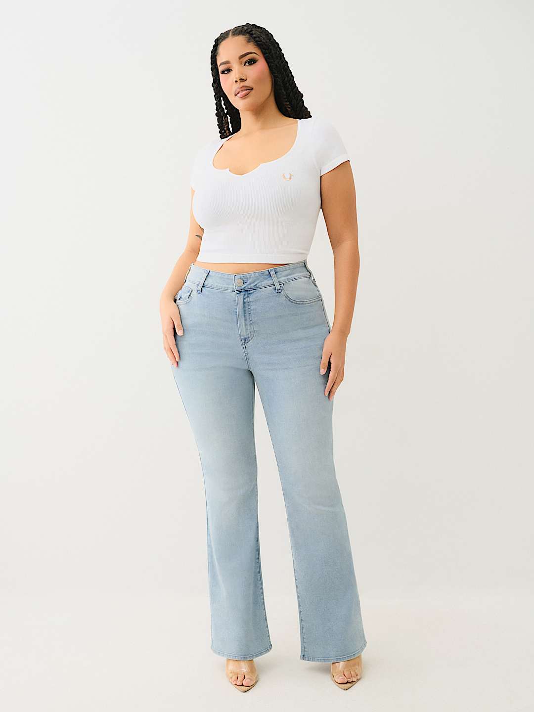 PLUS BECCA HIGH RISE FLAP BOOTCUT JEAN