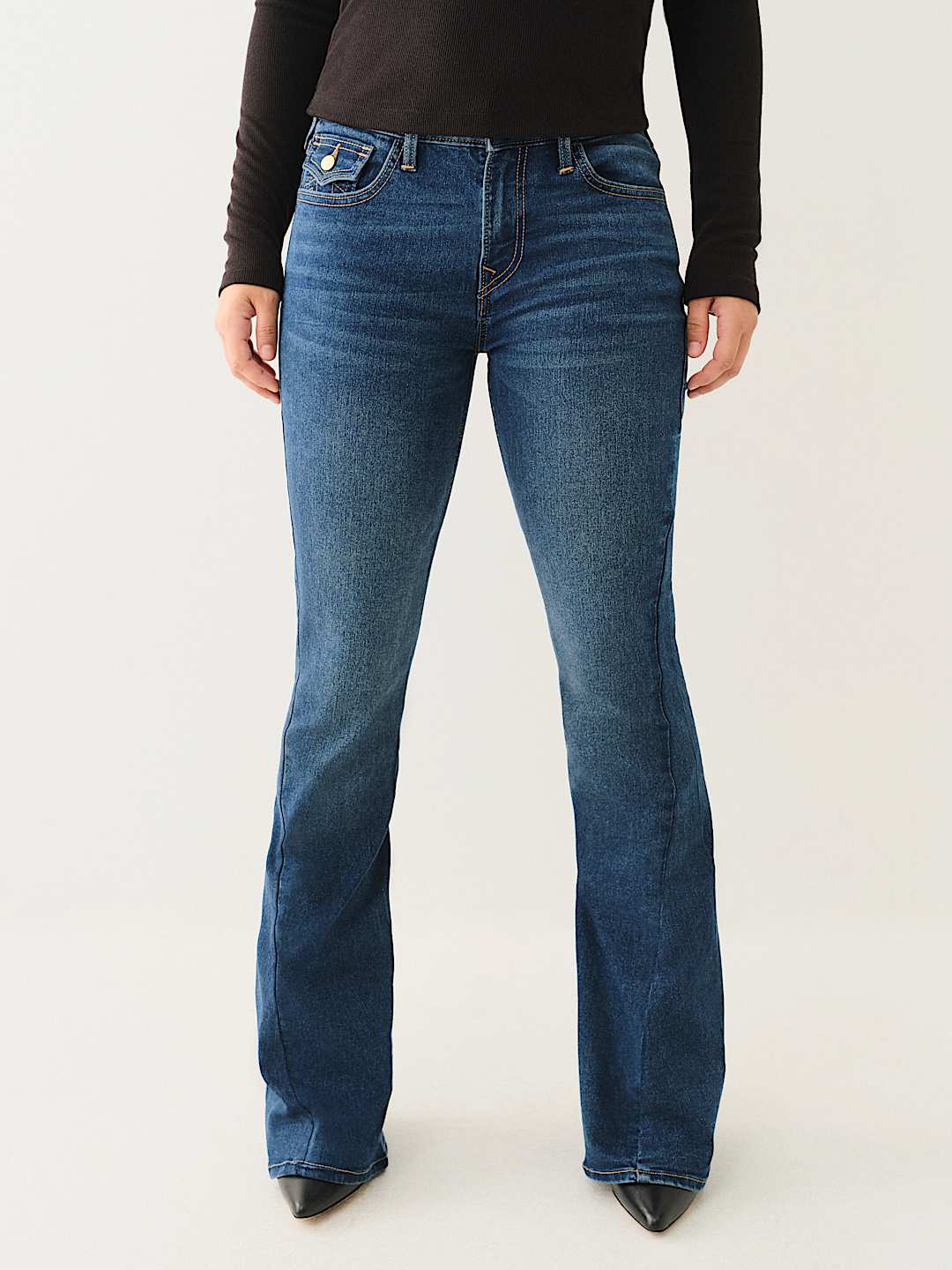 BECCA BIG T MID RISE BOOTCUT JEAN