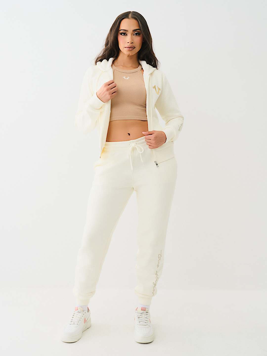 CRYSTAL SCRIPT LOGO ZIP HOODIE, image 4