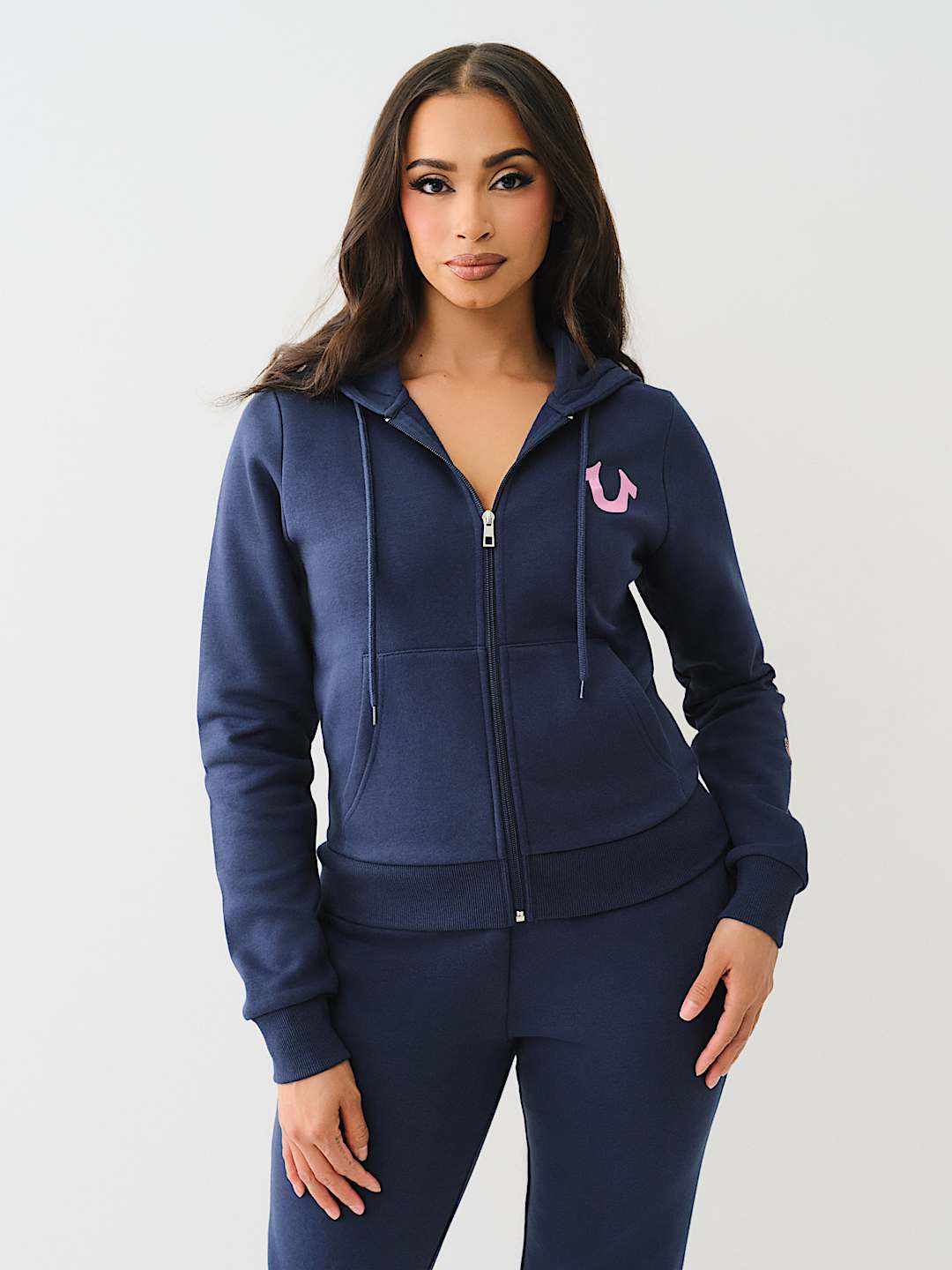 CRYSTAL SCRIPT LOGO ZIP HOODIE