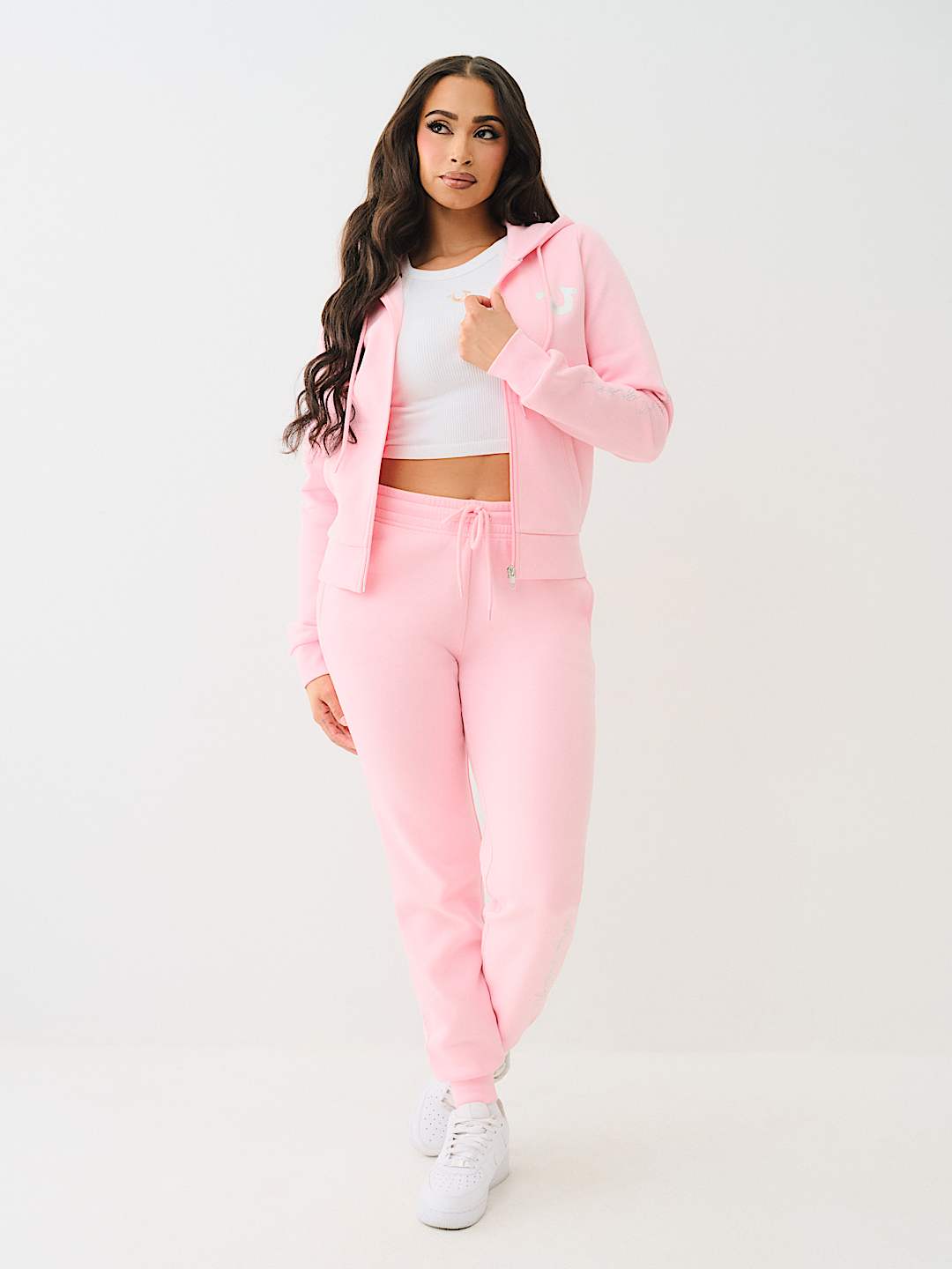 CRYSTAL SCRIPT LOGO ZIP HOODIE