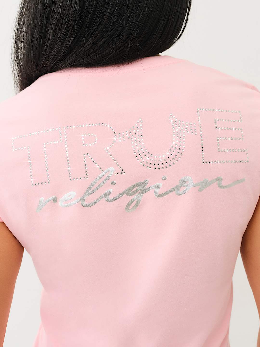 CRYSTAL OUTLINE V NECK TEE
