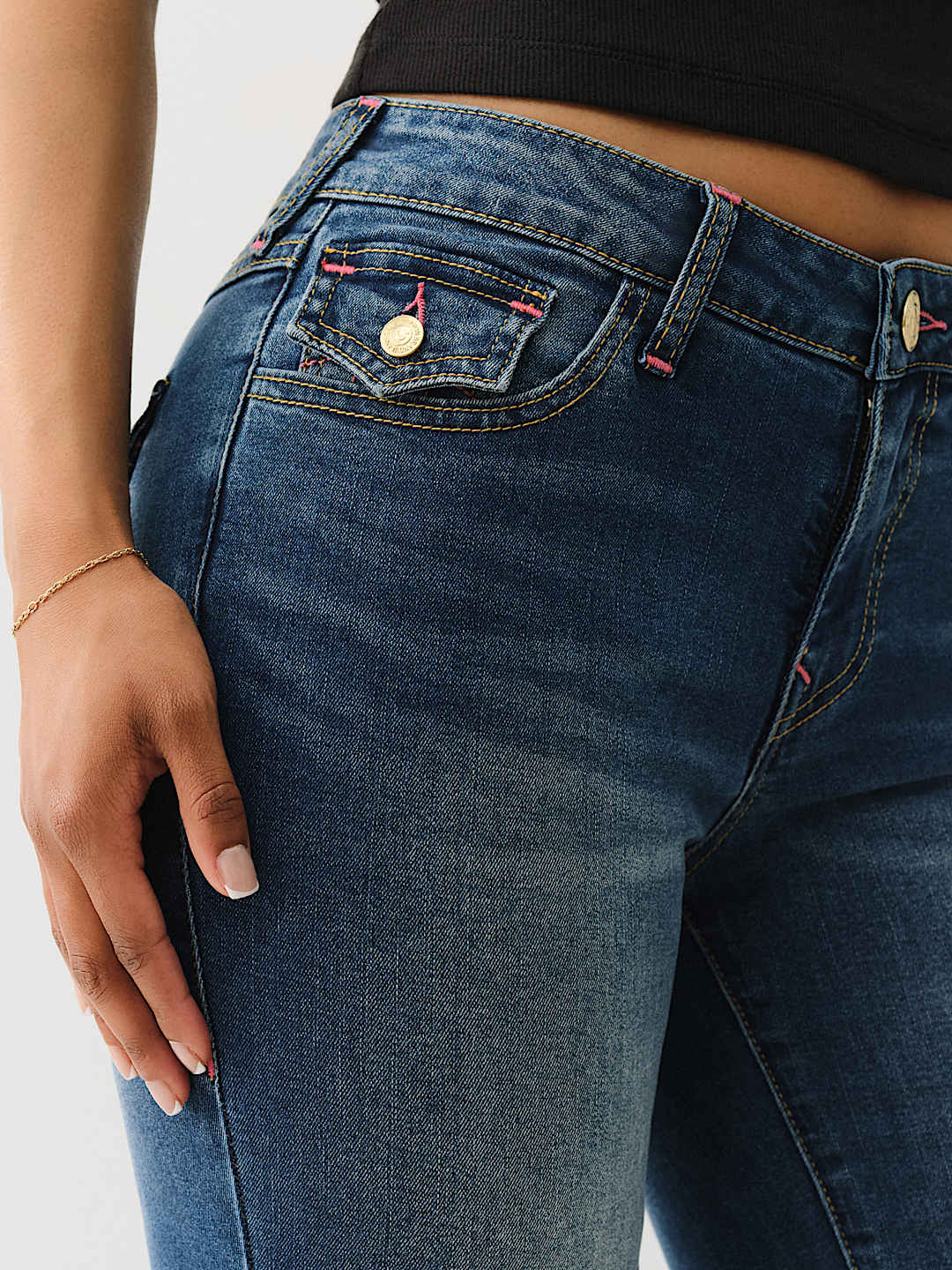 BECCA MID RISE CRYSTAL BOOTCUT JEAN