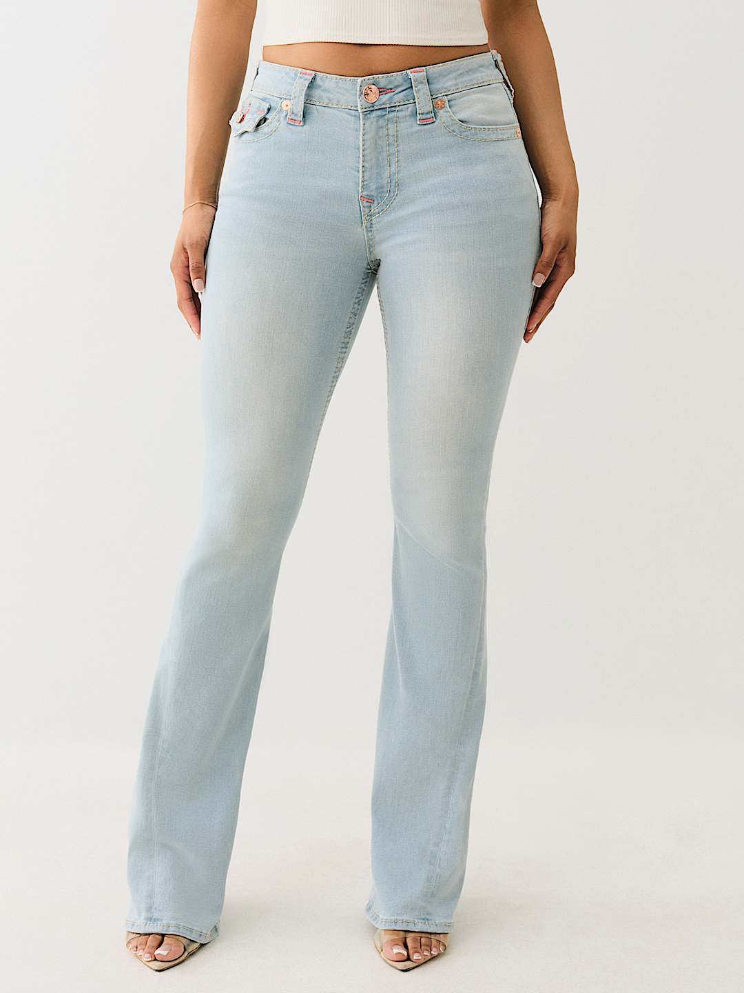 JOEY MID RISE BIG T FLARE JEAN