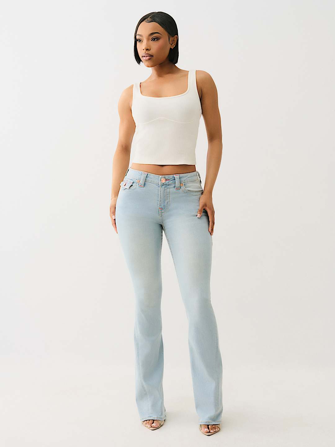 JOEY MID RISE BIG T FLARE JEAN