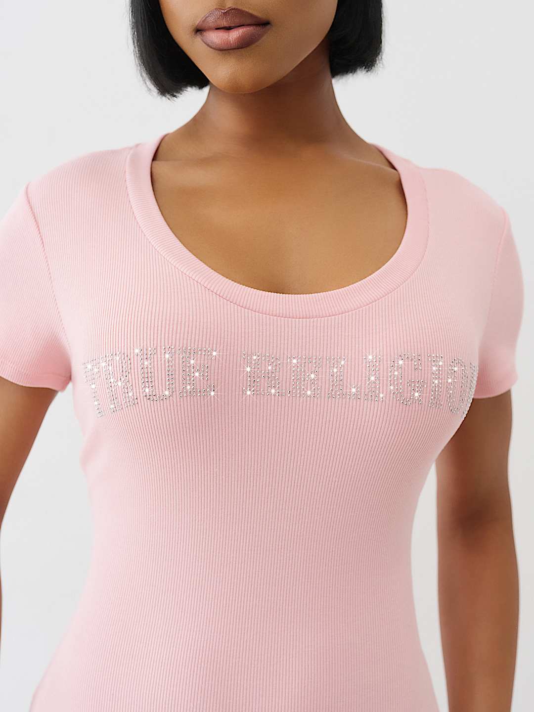 ARCHED LOGO RIBBED TEE DRESS, image 2