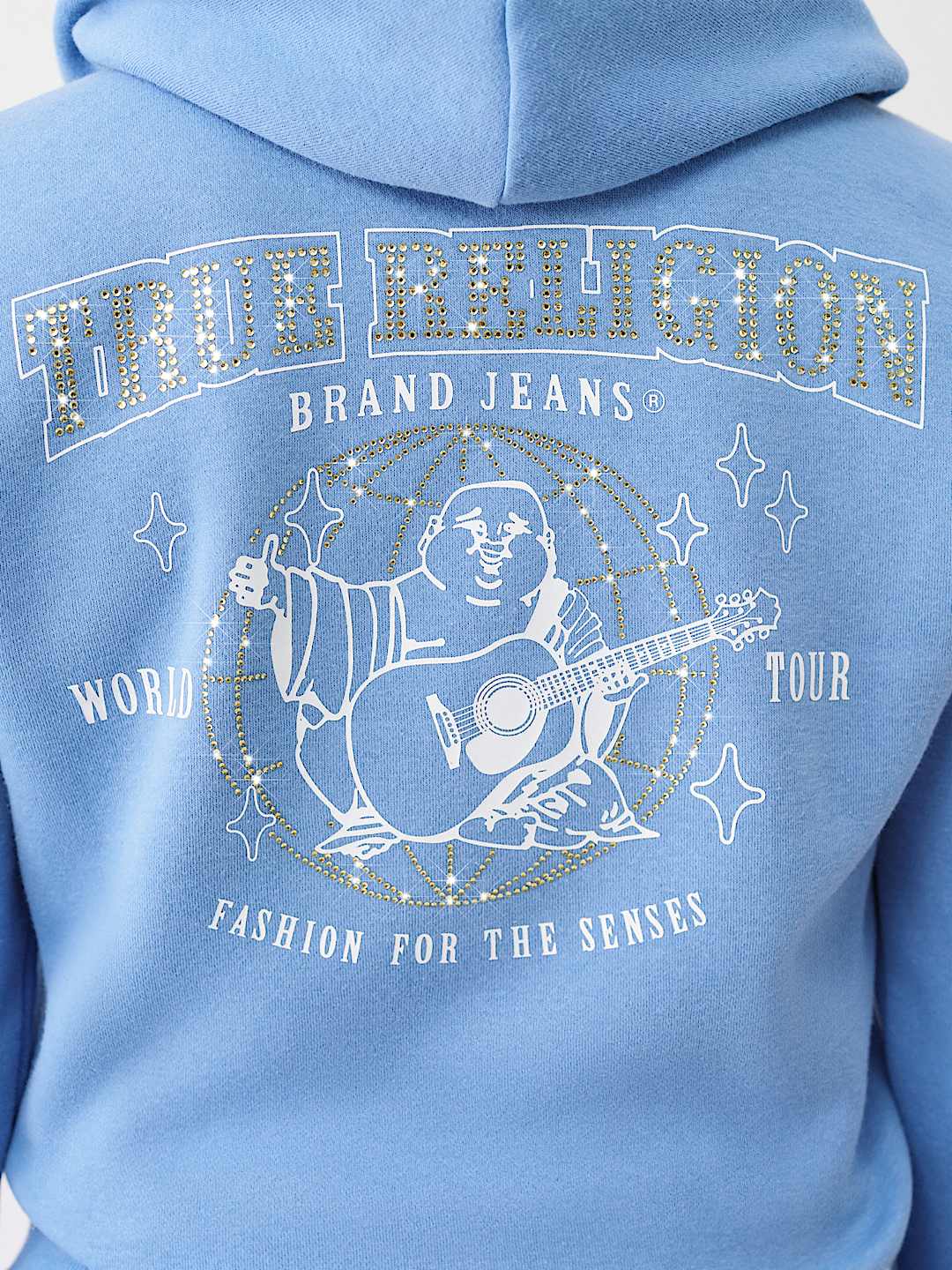 CRYSTAL GLOBAL LOGO ZIP HOODIE