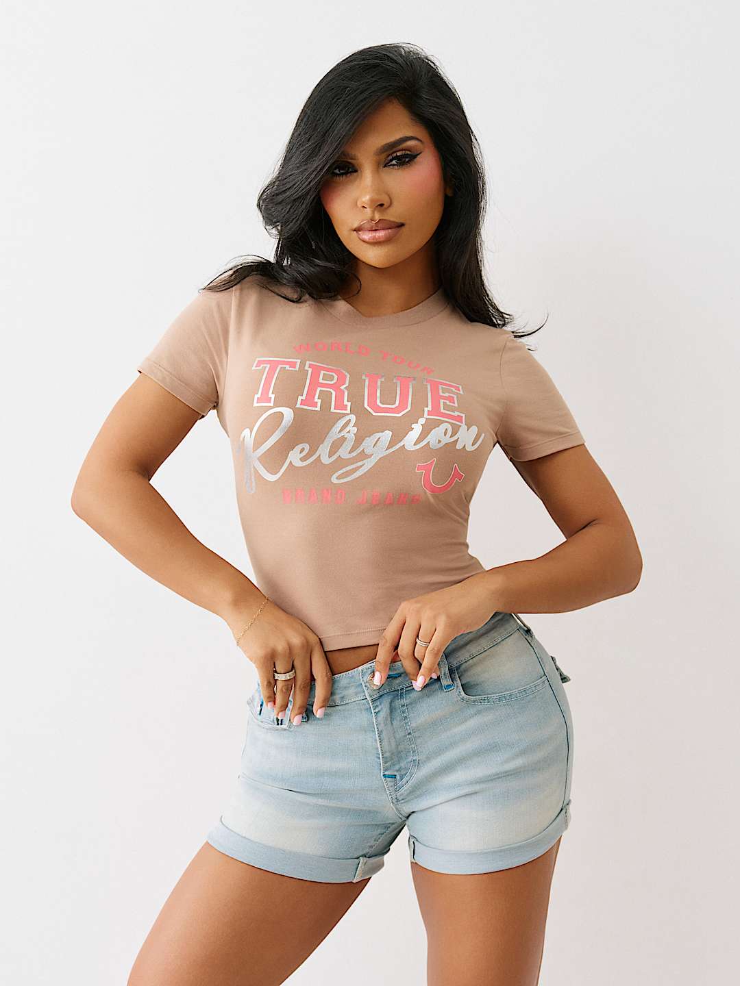 METALLIC LOGO BABY TEE, image 2