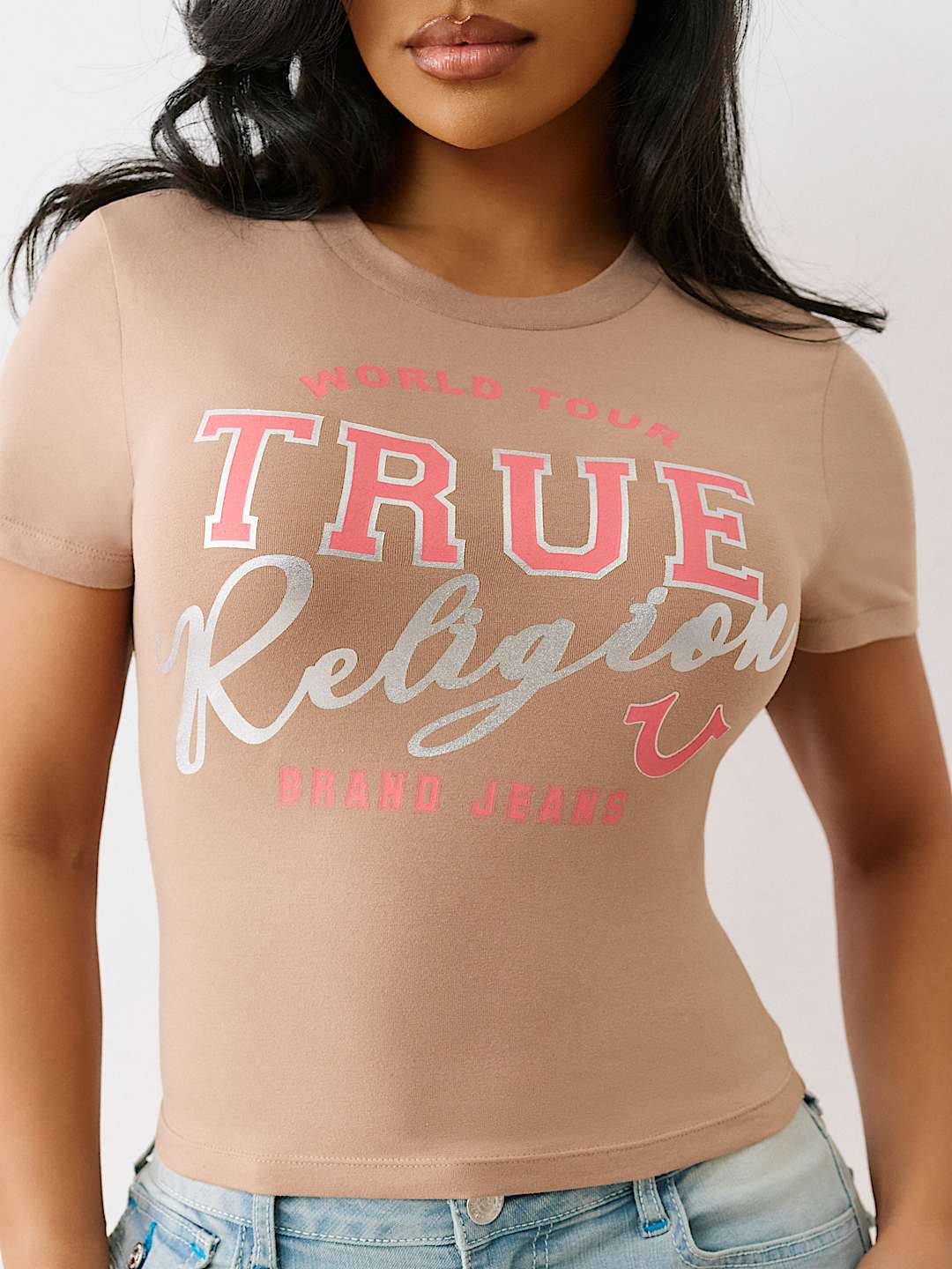 METALLIC LOGO BABY TEE, image 1