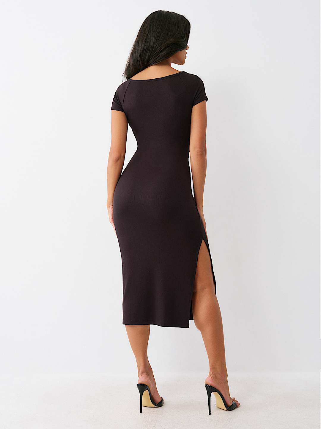 HENLEY RIBBED MIDI DRESS, image 3