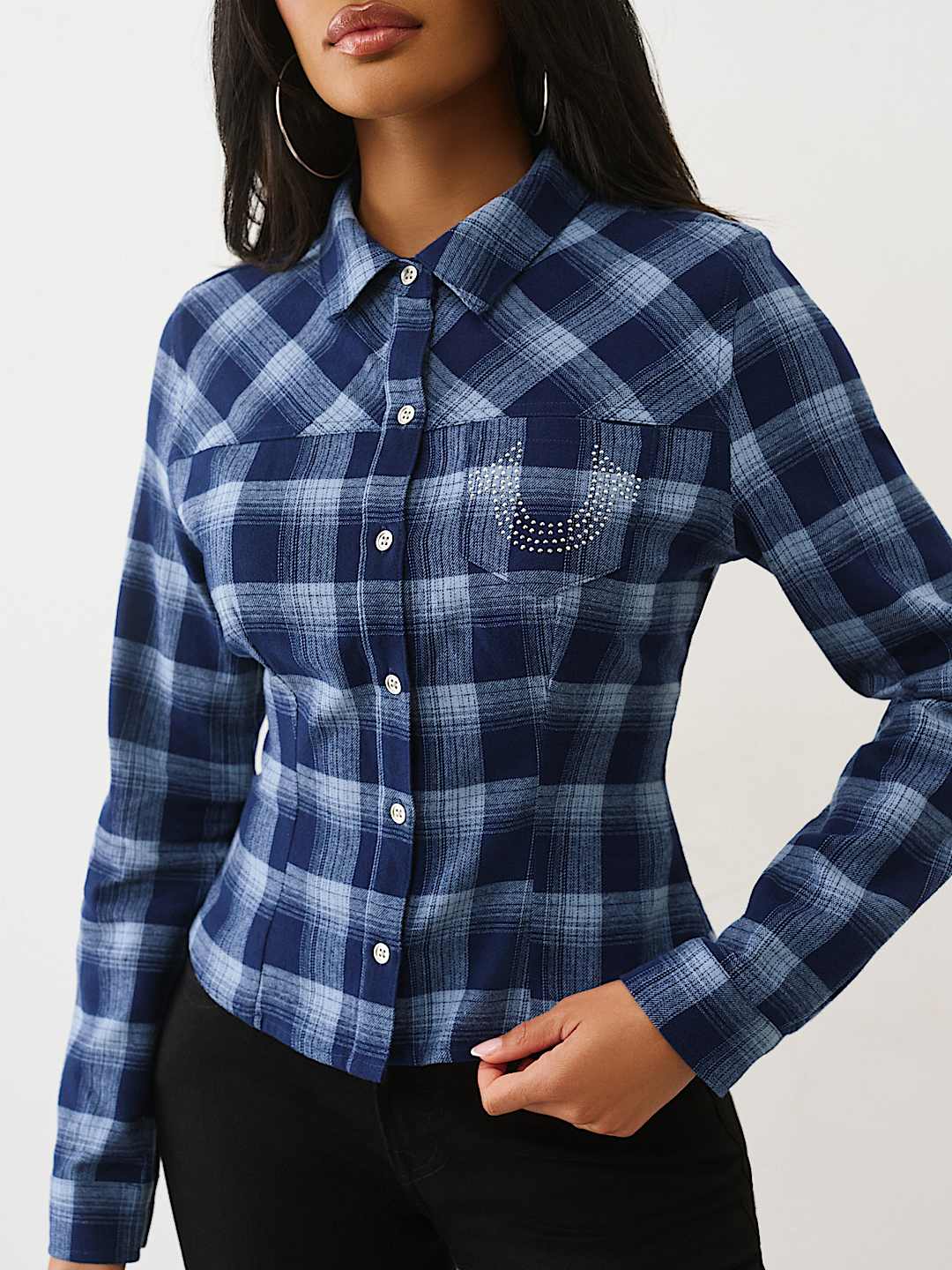 SLIM FIT CRYSTAL HORSESHOE FLANNEL, image 4