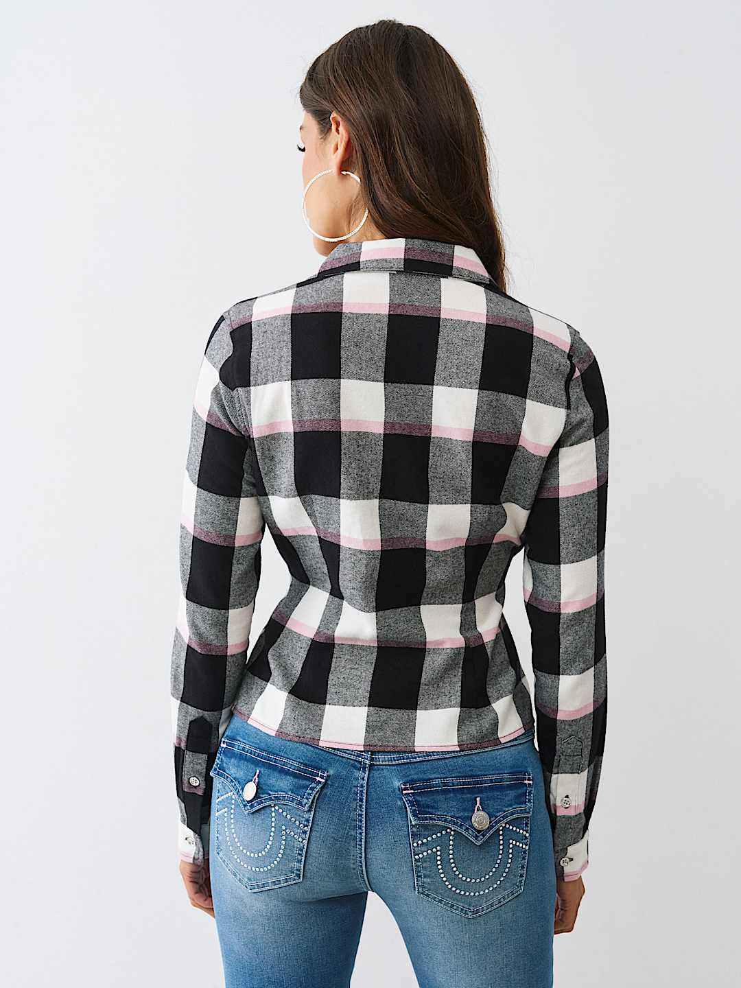 SLIM FIT CRYSTAL HORSESHOE FLANNEL, image 4