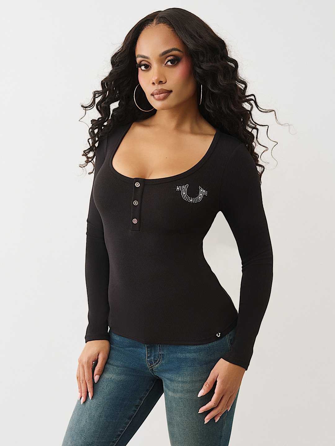 RIBBED LOGO HENLEY, image 4