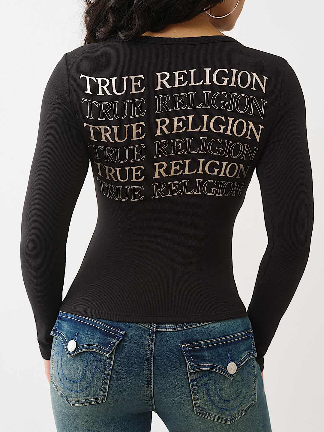 RIBBED LOGO HENLEY, image 1