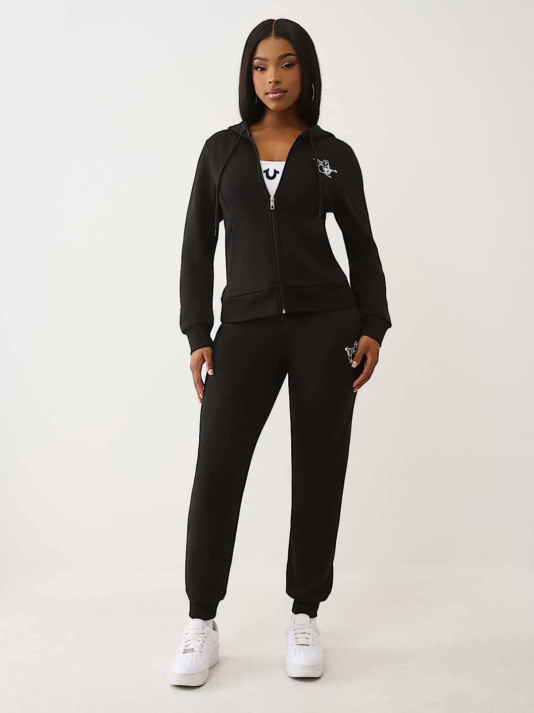 BUTTERFLY CRYSTAL LOGO ZIP HOODIE, image 3