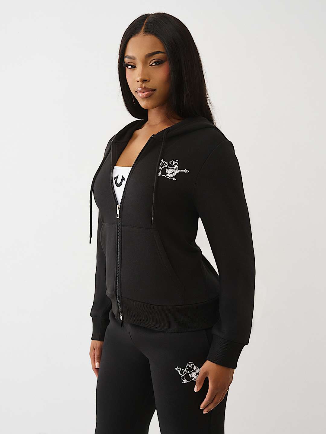 BUTTERFLY CRYSTAL LOGO ZIP HOODIE, image 4