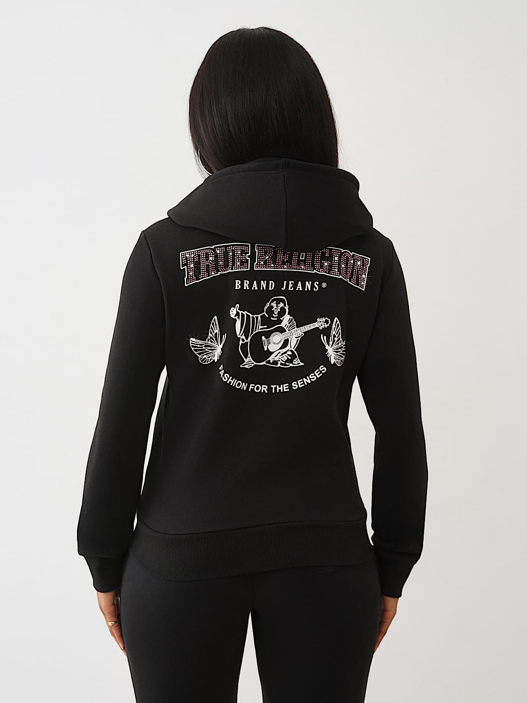 BUTTERFLY CRYSTAL LOGO ZIP HOODIE, image 5