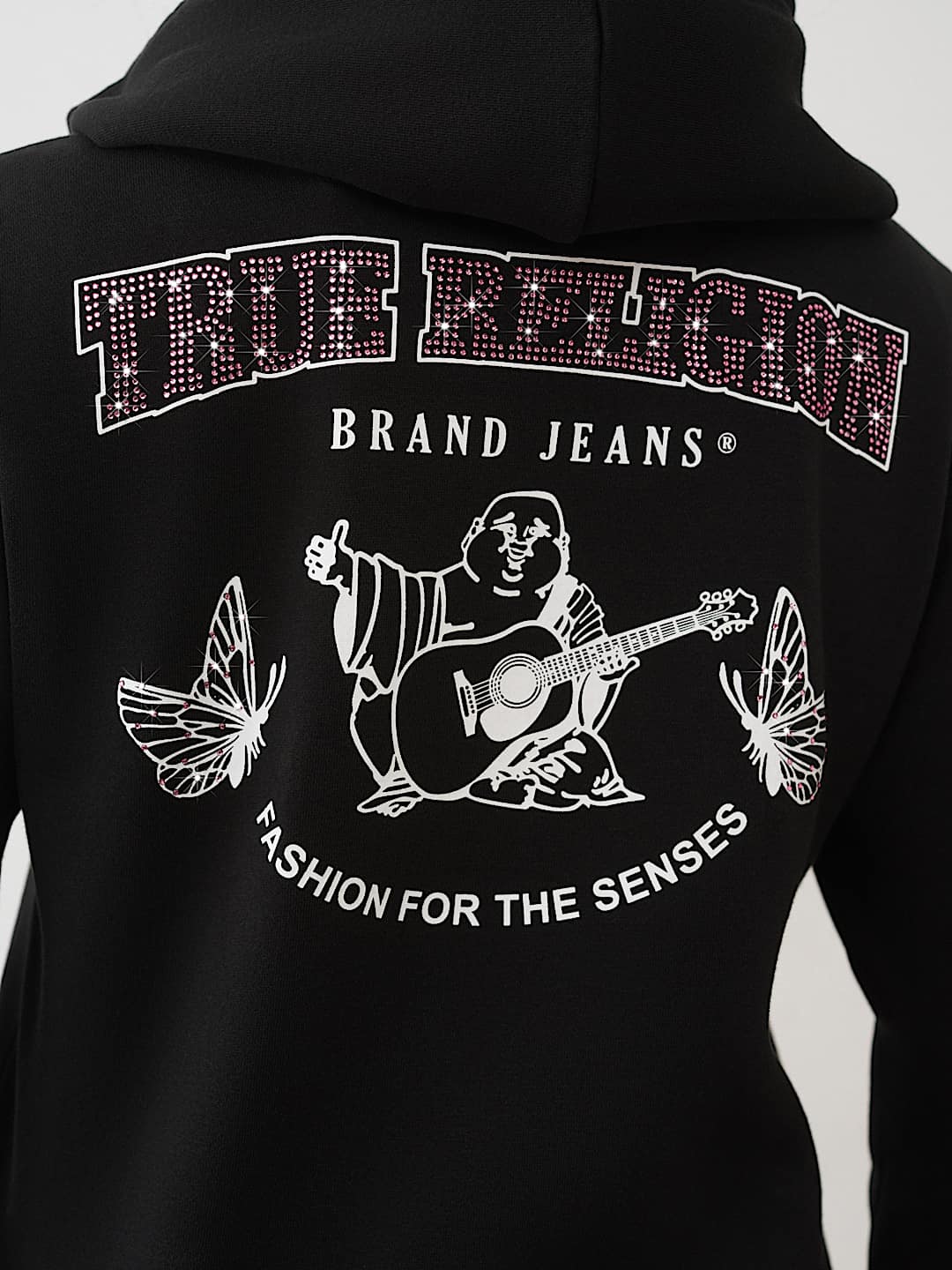 BUTTERFLY CRYSTAL LOGO ZIP HOODIE, image 1